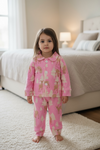 Christmas tree printed on pink girls pajamas. GLP080707-AMY