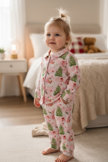  Santa Printed with Christmas tree pajamas. GLP080714-jean