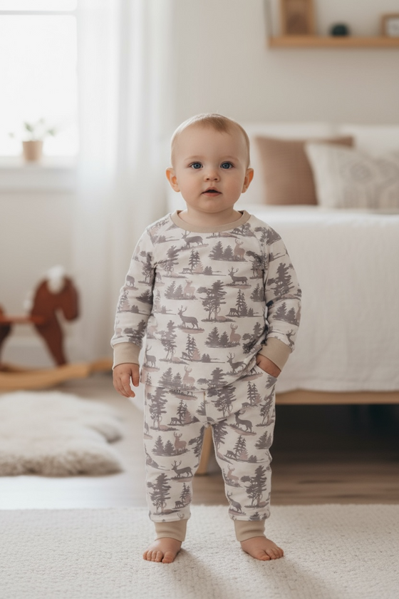 Cute wilderness printed pajama set. BLP080709-JEA