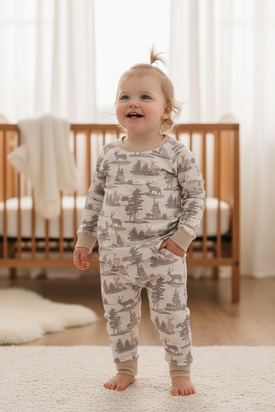Cute wilderness printed pajama set. BLP080709-JEA