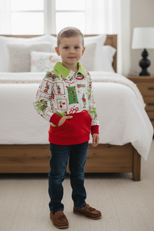  Boys Christmas character printed pull over sweater. GT080103-AMY