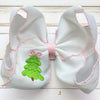5" x 4" embroidered tree hair bow with pink moon stitch. 4PCS/$12.00 BW-DSG-B262