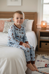 Boys LT. blue multi printed western pajamas. PJB60001 SOL