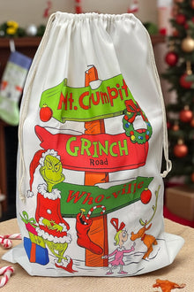 19" X 27"Grinc* Christmas character printed  Christmas sack. SC-12