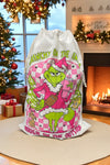 19" X 27"Pink Christmas character Christmas sack. SC-13