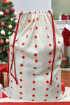 19" X 27"Santa polka dot printed Christmas sack.. SC-15