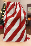 19" X 27"Stripe-North Pole Mail Service printed Christmas sack.. SC-17