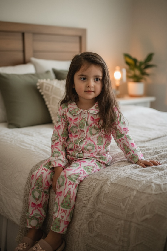 Coquette bow printed pajamas. GLP080715- sol