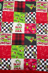 Christmas Character 50" X 60" throw blanket with fleece and red trim. BL072305-50*60inches