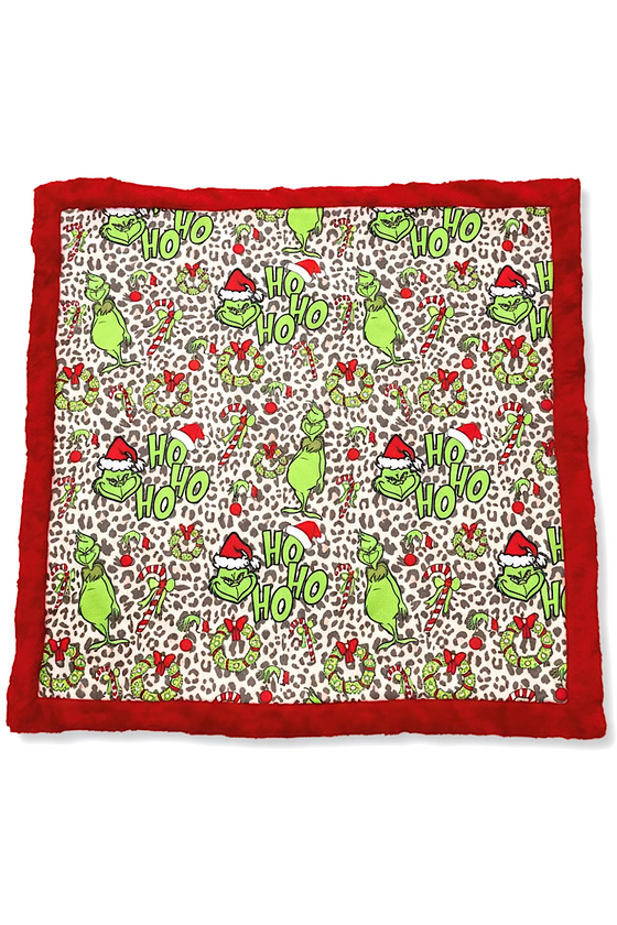 32" x 32" animal printed w/Christmas character baby blanket. BL072302-32*32inches