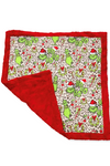 32" x 32" animal printed w/Christmas character baby blanket. BL072302-32*32inches