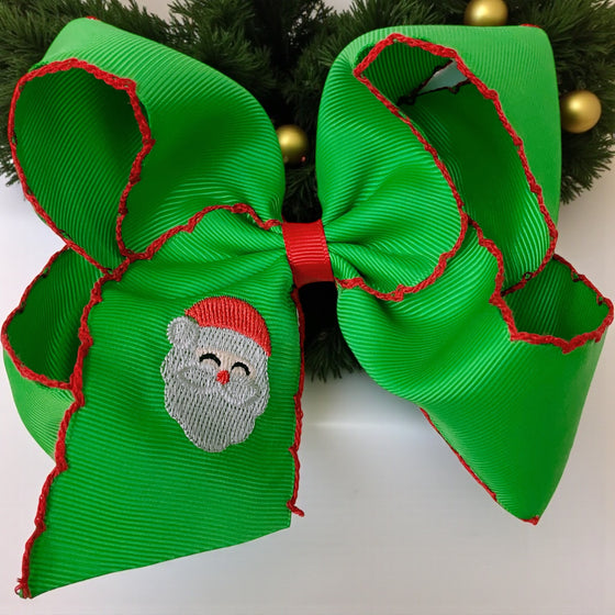 5" x 4" Embroidered santa reindeer and moon stitch trim. 4pcs/$12.00 BW-DSG-B267