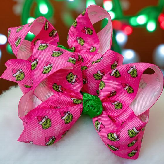 Approx. 4"  Christmas character mini bows. 12pcs/$13.99 BW-DSG-B269