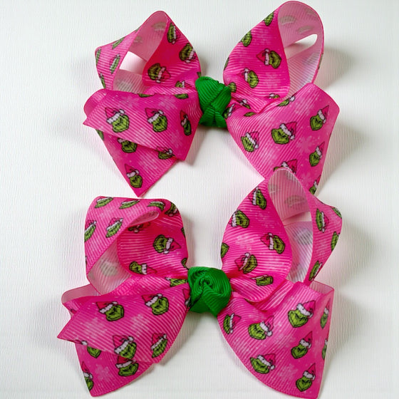 Approx. 4"  Christmas character mini bows. 12pcs/$13.99 BW-DSG-B269