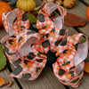 Approx. 4"  pumpkin printed mini bows. 12pcs/$13.99 BW-DSG-B272