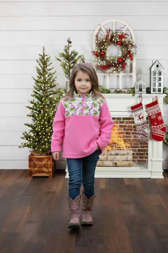 Pink Christmas character, made with thick fleece. GT080104-JEAN