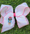 5.5 inch embroidered nutcracker bows with pink moon stitch. 4PCS/$12.00 BW-DSG-C14