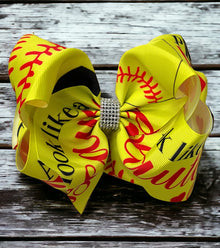  Look like a Beaty, Play like a beast"printed double layer hair bows. (6.5"wide 4pcs/$10.00) BW-DSG-928
