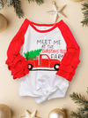 MEET ME AT THE CHRISTMAS TREE FARM" GRAPHIC RAGLAN WITH RUFFLE SLEEVE.  CXSY-012297-jean