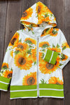 SUNFLOWER PRINTED HOODIE SWEATSHIRT.  WY-900135JEANNE