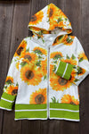 SUNFLOWER PRINTED HOODIE SWEATSHIRT.  WY-900135WEND