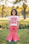 Mama's Girls angel sleeve and checkered bell bottoms. OFG60083 JEAN