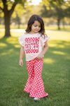 Mama's Girls angel sleeve and checkered bell bottoms. OFG60083 JEAN