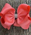 WATERMELON DOUBLE LAYER RHINESTONE HAIR BOWS 6.5" WIDE 5PCS/$10.00 BW-243-S