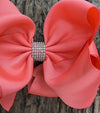 WATERMELON DOUBLE LAYER RHINESTONE HAIR BOWS 6.5" WIDE 5PCS/$10.00 BW-243-S