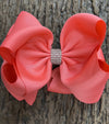 WATERMELON DOUBLE LAYER RHINESTONE HAIR BOWS 6.5" WIDE 5PCS/$10.00 BW-243-S