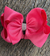 CAMELLIA ROSE 6.5" WIDE HAIR BOWS. 5PCS/$10.00 DOUBLE LAYER. BW-157-S