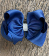 NAVY BLUE RHINESTONE BOW 6.5 " WIDE 5PCS/$10.00 BW-370-S