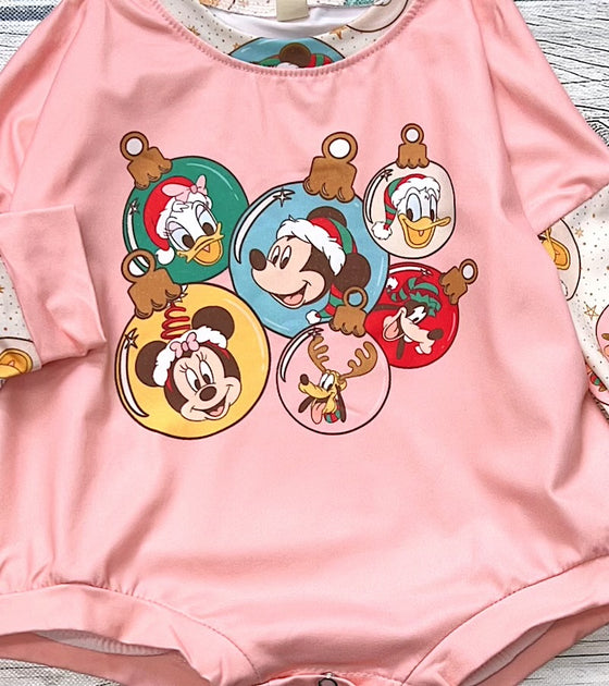 Cartoon ornament printed baby romper with snaps. Sol