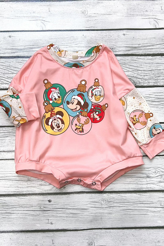 Cartoon ornament printed baby romper with snaps. Sol