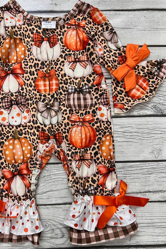 Cute pumpkin printed girls romper. RPG53658 AMY