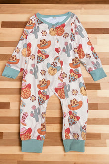  Western/Disco party printed baby romper. LR062106-AMY