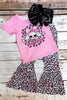 Lol style" graphic tee & animal printed bell bottoms. GSPO071210-AMY