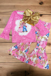 Peache's character printed pink 2 piece set. GLP062101-sol