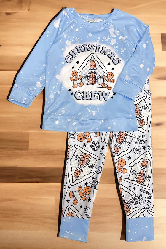 Christmas crew" Ginger house printed pajamas set. BLP062102-AMY