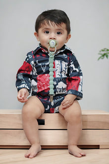  Cowboy & paisley printed baby onesie with snaps. RPB65153058 jean