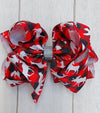 6.5" Christmas double layer hair bows.