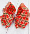 6.5" Christmas double layer hair bows.