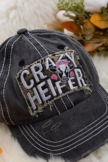  Crazy Heifer" Black distressed kids cap. ACG65153013 M