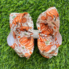 Pumpkin & floral printed double layer hair bows. 4pcs/$10.00 BW-DSG-5156