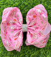 Pink western ghost printed double layer printed hair bows. 4PCS/$10.00 BW-DSG-5155