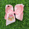 5 inch Pumpkin embroidered hair bows w/ moon stitch. 4PCS/$10.00 BW-DSG-5156