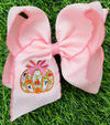 5 inch Pumpkin embroidered hair bows w/ moon stitch. 4PCS/$10.00 BW-DSG-5156