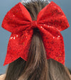 Sequins cheer hair bows w/elastic band. (6pcs/$10.50) CHEERBOW-2023-A