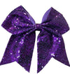 Sequins cheer hair bows w/elastic band. (6pcs/$10.50) CHEERBOW-2023-A