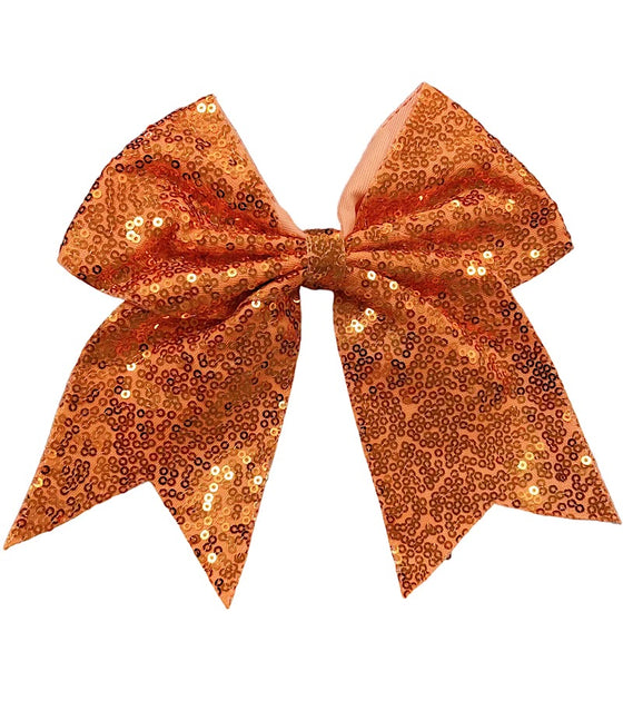 Sequins cheer hair bows w/elastic band. (6pcs/$10.50) CHEERBOW-2023-A